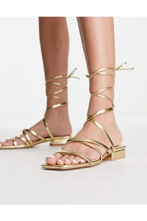 BeBo Vinny strappy tie leg flat sandals in