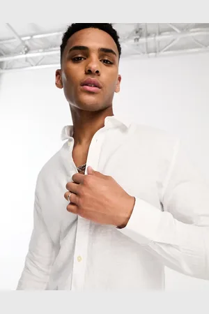 Only & Sons Linen mix long sleeve shirt in
