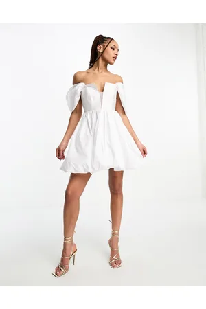 Forever New Corset puff sleeve mini dress in