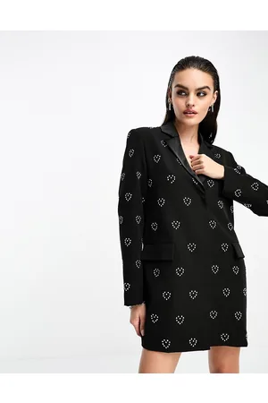 Extro & Vert Boxy blazer dress with heart embellishment