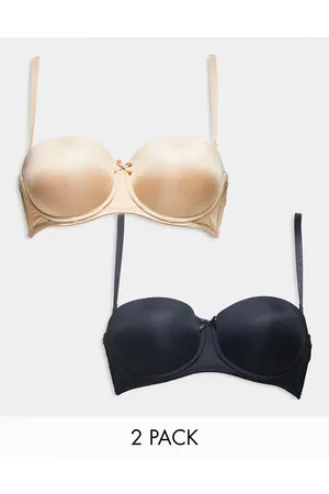 New Look 2 pack multiway strapless bra in black and nude