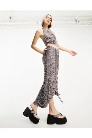 COLLUSION Ruched maxi skirt co-ord in