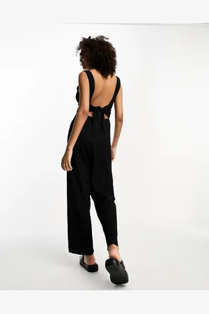 Lola May Scoop back bow jumpsuit in