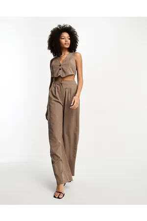 ASOS Tailored 2 in 1 waistcoat jumpsuit in taupe
