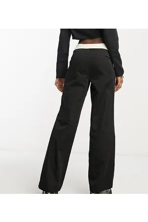 COLLUSION Straight leg trousers with fold over detail in co-ord