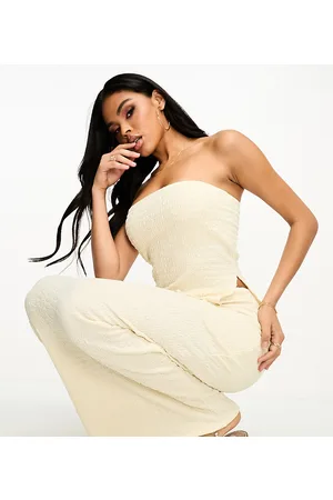 ASOS Textured low rise maxi column skirt co-ord in ecru