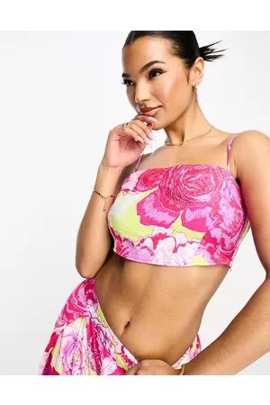 Something New Cami crop top co-ord in neon rose print