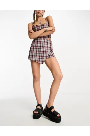 Heartbreak Asymmetric skort co-ord in check