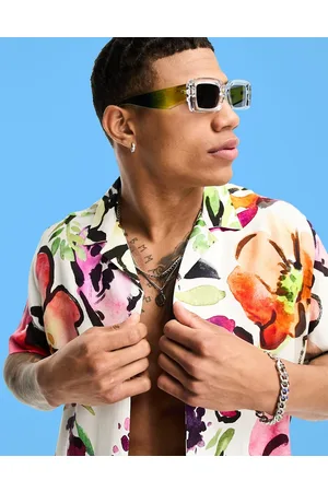ASOS Relaxed revere shirt in painted floral print