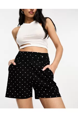 JDY Button detail tailored shorts co-ord in polka dot