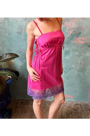 Labelrail X Lara Adkins square neck paisley mesh overlay cami mini dress in
