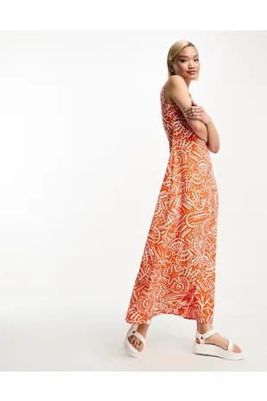 Urban Threads Maxi smock dress in abstract print