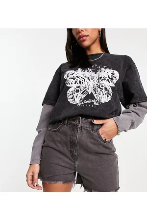 Reclaimed Denim mom shorts in washed