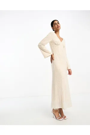 Never Fully Dressed Bridal embellished maxi dress in ivory