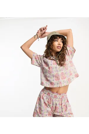 Reclaimed Shorts in check floral print co ord