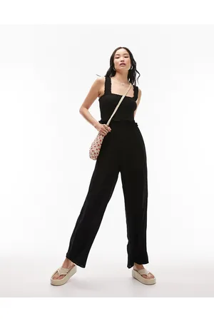 Topshop Shirred jumpsuit in