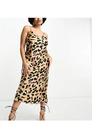 Never Fully Dressed Slip midaxi dress in leopard print