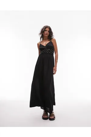 Topshop Beaded waist maxi dress in