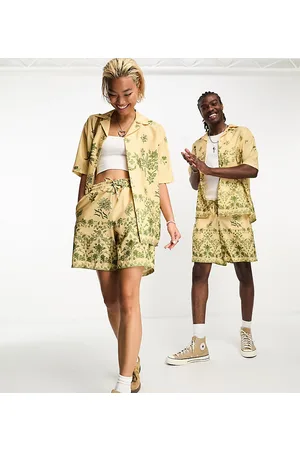 Reclaimed Unisex paisley print viscose short co-ord