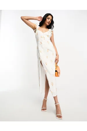 NA-KD Button detail midi dress in floral print