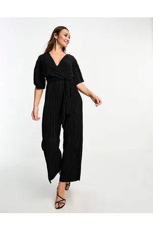 Y.A.S Plisse belted jumpsuit in