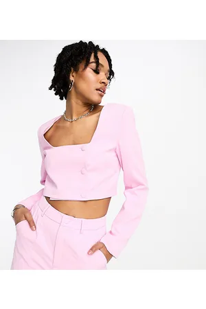 Extro & Vert Tall Square neck crop top in baby co-ord