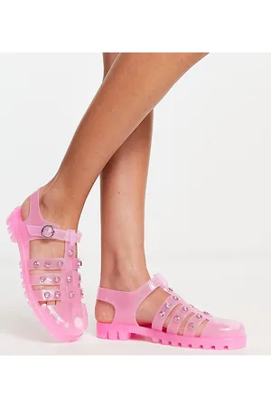 COLLUSION Clear rubber diamante jelly shoe in