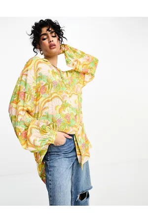 Never Fully Dressed Oversized shirt co-ord in sunset tropic print
