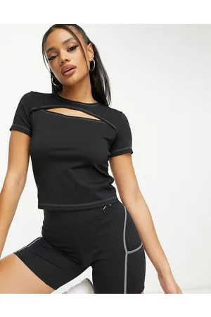 Jordan Sport keyhole short sleeve t-shirt in