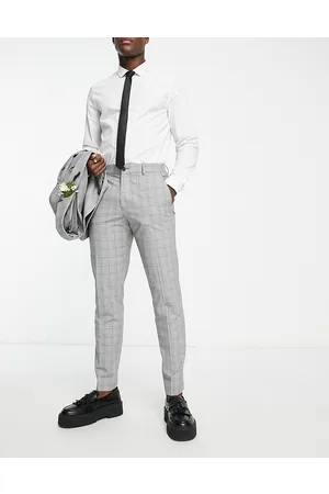 SELECTED Slim fit suit trouser in light check