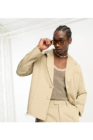 Reclaimed Limited edition relaxed blazer with distressing in stone co-ord