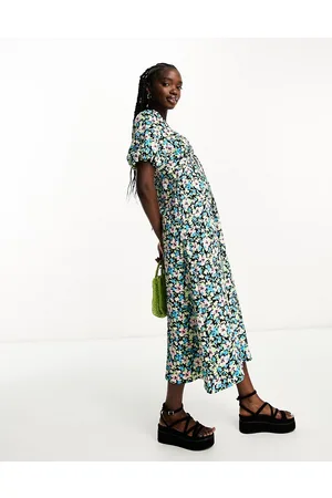 New Look Puff sleeve midi dress in floral