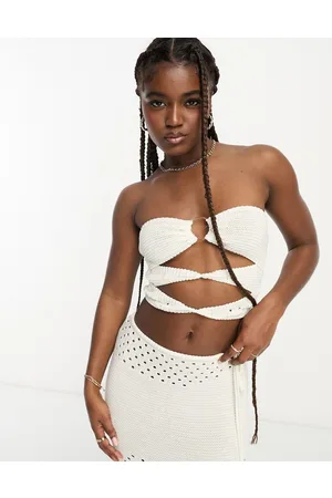 SNDYS Crochet bandeau ring detail top co-ord in
