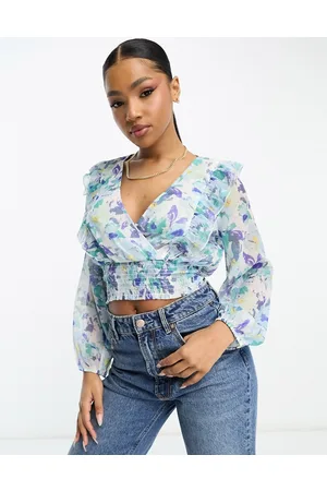 Stradivarius Ruffle blouse in floral print