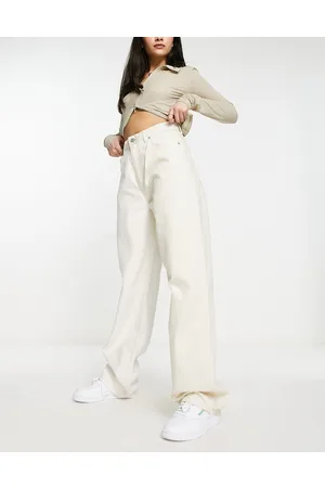 Dr Denim Donna high waist straight leg jeans in two tone
