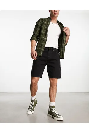 New Look Straight fit denim shorts with raw hem in