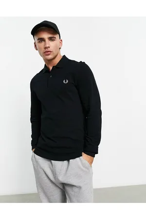 Fred Perry Long sleeve plain polo shirt in