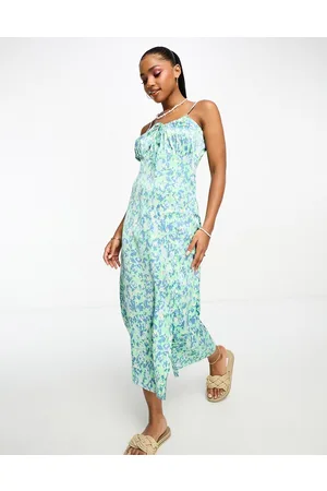 JDY Ruched detail midi dress in abstract leo print