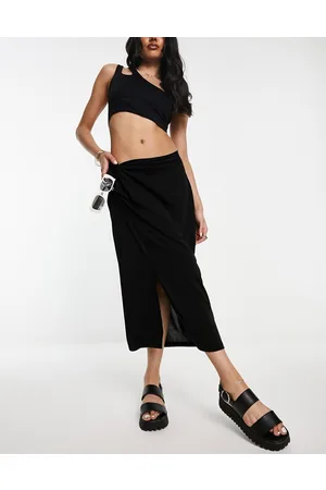 JDY Knot detail midi skirt in