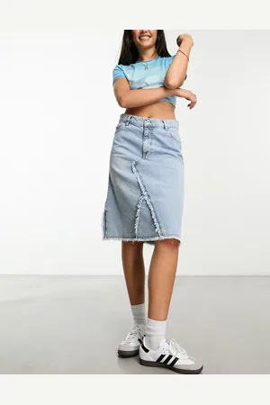COLLUSION Y2K denim midi skirt in vintage