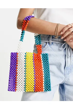 ASOS Striped beaded ball grab bag in