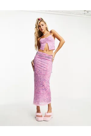 ASOS Bratz license pencil midi skirt co-ord with lace trim in all over print