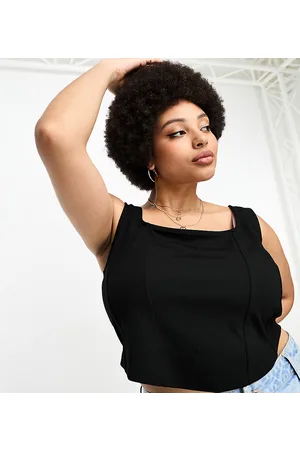 Simply Be Corset detail square neck top in