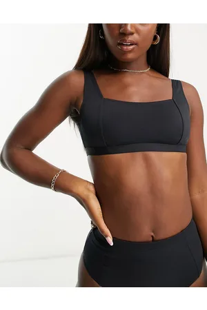 Accessorize Mix & Match square neck crop bikini top in
