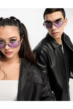 A. Kjærbede Jake flat top round festival sunglasses in transparent