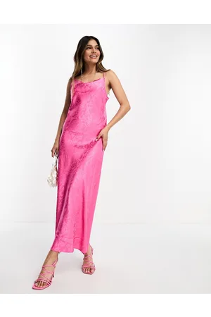 Y.A.S Bridesmaid jacquard satin cami midi dress in