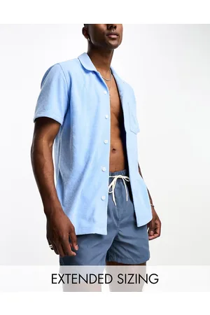 ASOS Regular revere towelling beach shirt in