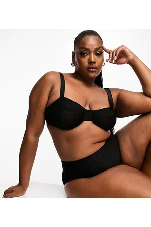 Reclaimed Plus bikini top in broderie