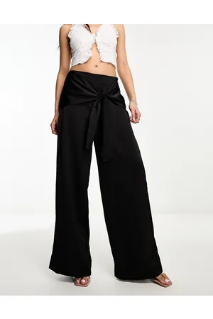 Y.A.S Sarong tie side detail wide leg trousers in