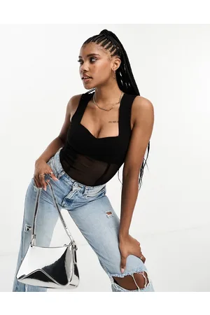 ASOS Corset style sweetheart neck sleeveless bodysuit in